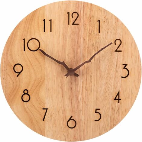 Reloj de pared de madera, reloj de pared de diseño moderno de 30 cm, reloj de pared gigante silencioso, reloj de pared vintage, decoración para sala de estar, dormitorio, hogar, oficina, cocina