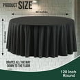 thumbnail image 2 of Exquisite 12-Pack Disposable 120-Inch Round Black Plastic Tablecloths for Parties, 2 of 6