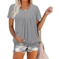 thumbnail image 4 of Scyoekwg Casual Womens Tops Trendy Ladies Blouses Dressy Casual Loose Going Out Tops Womens Summer Fashion Cute T Shirts Short Sleeve, 4 of 7