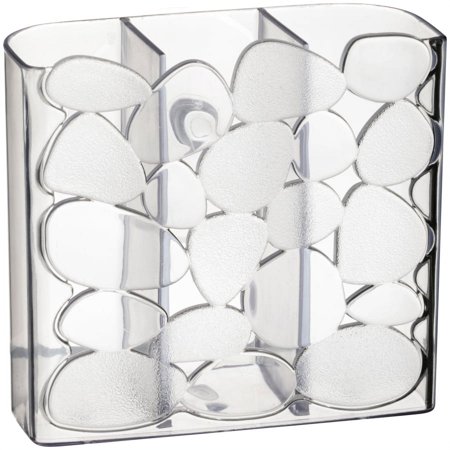 iDesign Pebblz Suction Toothbrush Holder for Bathroom Mirror, Shower, Clear, 2 pack