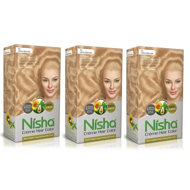 Nisha Creme Hair Color Natural Henna Extract Hair Dye Colour 10