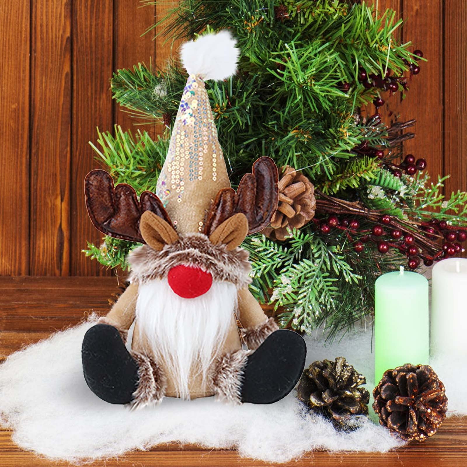 Rodolf Window Sticker Christmas Faceless Old Man Doll Long Hat Old Man Rudolf Window Display ...