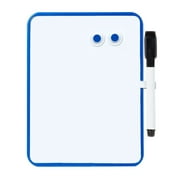 Magnetic Dry Erase Board for School Locker, 6" x 8", Blue Framed with Marker and 2 Magnets - Small Whiteboard for Classroom, Home, Office, Travel