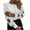 White, variant on XFLWAM Women Fashion Crew Neck Top Long Sleeves Hollow Sequin Bow Blouse Shirts Black S