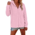 thumbnail image 2 of CAIVO Hoodies For Women Casual Zip Up Hoodie With Pockets Solid Color Long Sleeve Pullover Sweatshirt Vacation Tops, 2 of 6