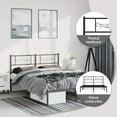 thumbnail image 5 of vidaXL 12" Black Queen Metal Bed Frame with Headboard No Mattress, 5 of 10