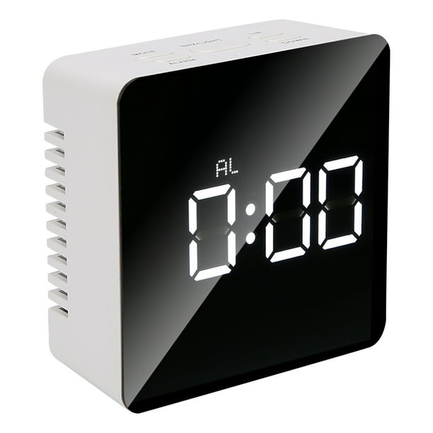 Espejo de maquillaje, alarma LED multifuncional, reloj de escritorio, despertador, funcionalidad inteligente Jadeshay A