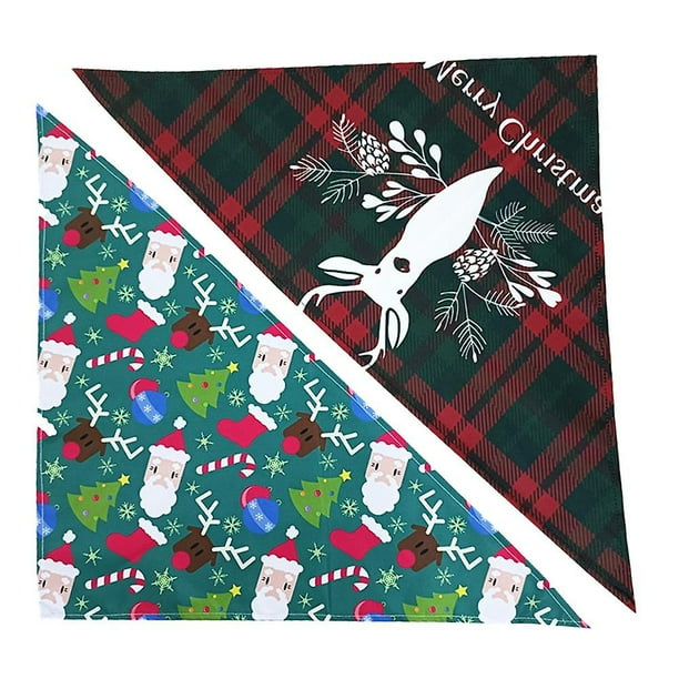Holiday Dog Bandanas 2 Pack, Bandana For Small Medium Large And Extra