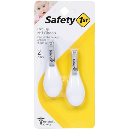 Safety 1?? Fold-Up Nail Clippers (2 pk)  White