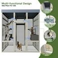 thumbnail image 5 of Dog Crate, Gray Wooden Catio Outdoor Pet Enclosure with Waterproof Top, Spacious and Secure Cat House & Small Animal Cage,2 Napping Boxes, Gray Pet Playpen,Wood Chicken Coop, 5 of 13