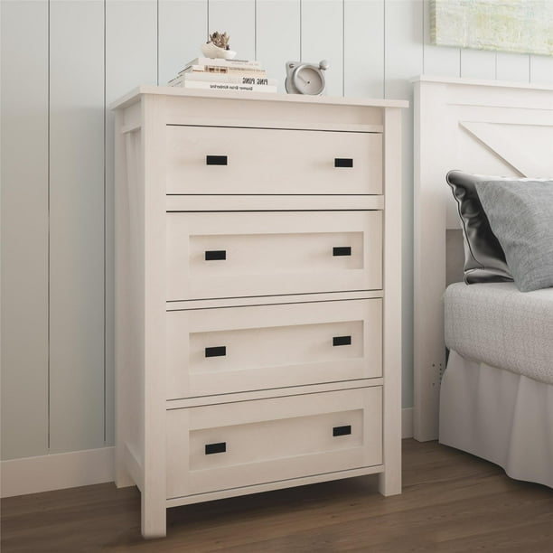 Ameriwood Home Farmington 4 Drawer Dresser, Ivory Oak