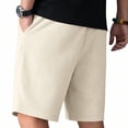 thumbnail image 4 of Men's Biker Shorts Casual Solid Color Drawstring Wide Leg Spandex Elastic Waist Gym Shorts with Pockets Khaki S-3XL, 4 of 9