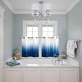 thumbnail image 3 of Blue Ombre Stripe Kitchen Curtains Small Short 39 Inch Length, Abstract Art Gradient Watercolor Grommet Top Bedroom Living Room Curtains, Light Filtering Cafe Curtain Drapes 2 Panels Set 55''x39'', 3 of 9