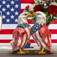 thumbnail image 2 of JoyMoreHome 2D Wooden Eagle Figurine with Flag Printed, Cute Decoration for Office, Livingroom, Bedroom, Tabletop, Shelf, 2 of 5