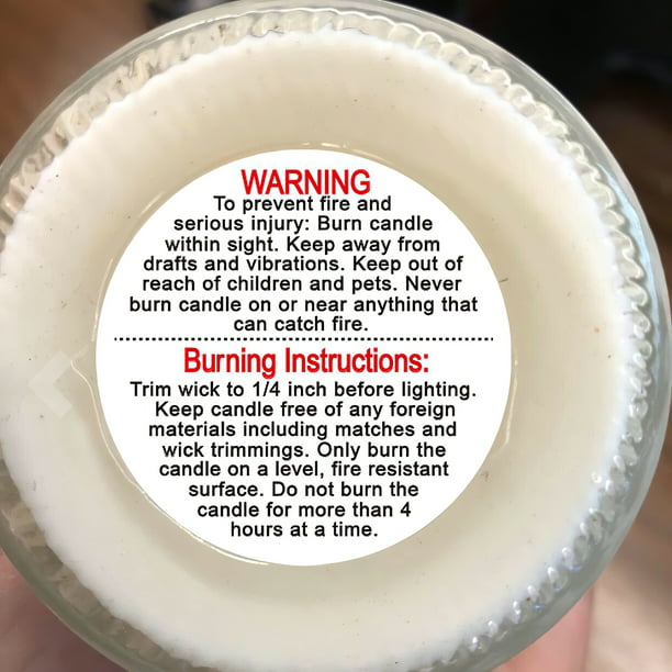 Candle Warning Sticker Candle Jar Container Stickers Candle Safety Labels  Candle Warning Labels for Candle Making Candle Jars and Tins 