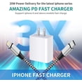 thumbnail image 2 of iPhone Fast Charger, 20W USB C Wall Charger Fast Charging with Apple MFi Certified 6FT iPhone Charging Cable Compatible with iPhone 14/13/12/12 Pro/Max/11/11Pro/XS/Max/XR/X/8/8Plus,iPad [2-Pack], 2 of 14