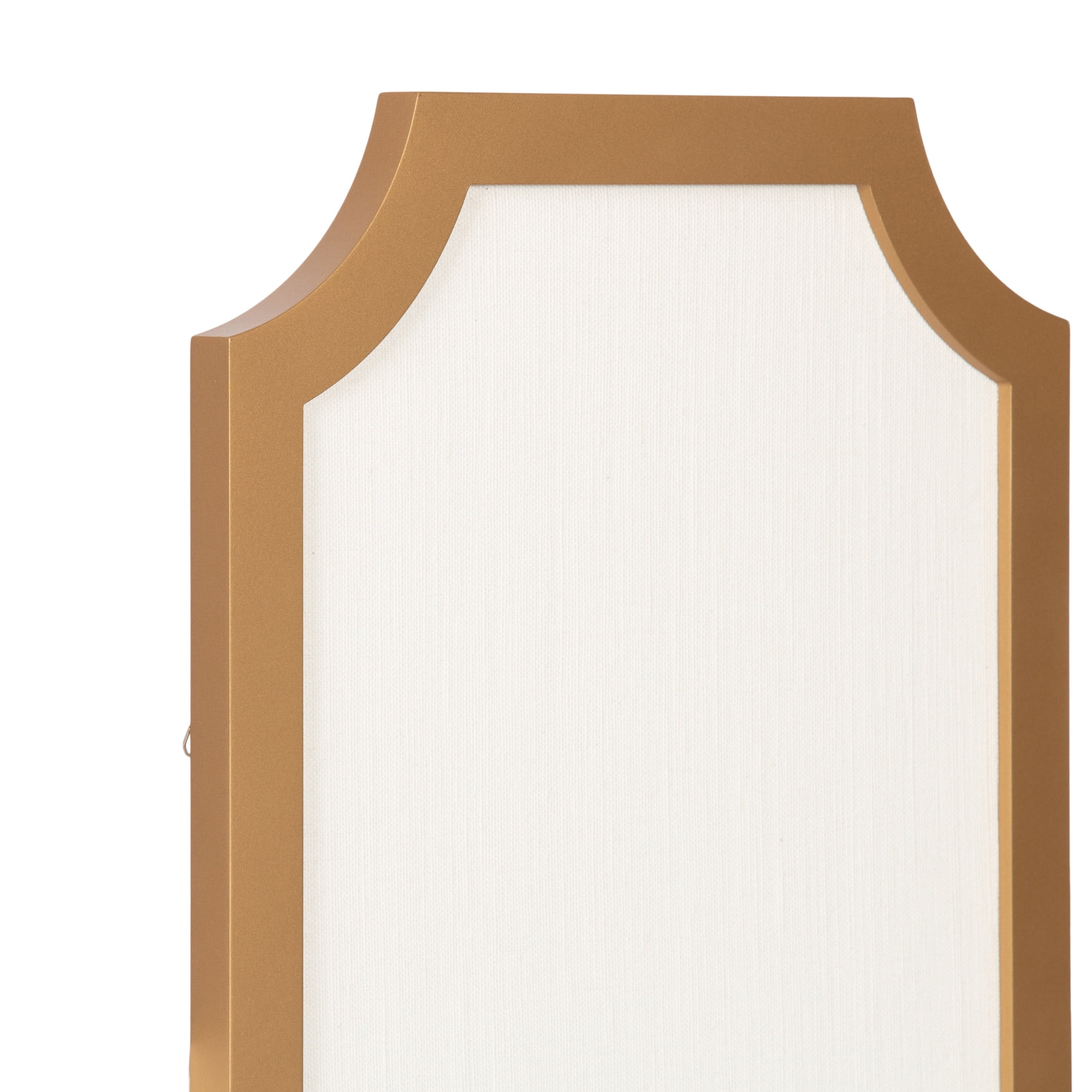 Kate and Laurel Holbrook Glam Framed Scallop Fabric Pinboard, 15 x 24, Gold, Decorative Modern Scalloped Bulletin Board for Use as Vision Board or Wall Organization