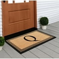 thumbnail image 6 of A1HC Black/Beige 18 in x 30 in Front Door Mat Coir PVC Classic Border Entryway Mat Heavy Duty Boot Scrapper Monogrammed Doormat, 6 of 7