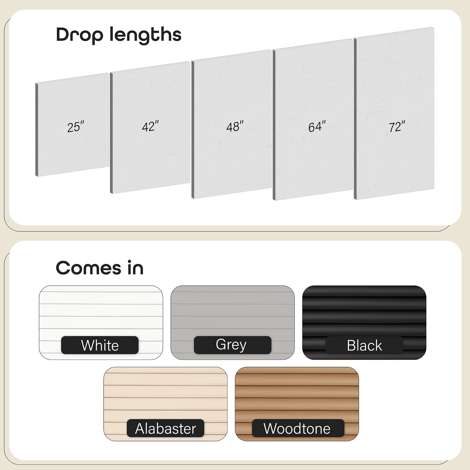 Achim GII Morningstar Indoor Cordless Alabaster Vinyl Light Filtering Window Mini Blind, 72" L x 35" W