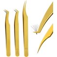 thumbnail image 1 of WWS-Fiber Tip Lash Tweezers for Lash Extensions, Precision Boot Volume Eyelash Extensions Tweezers Japanese Steel Curved Isolation Fiber Grip Tweezers pinzas para pestaas (3pcs), 1 of 4