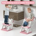thumbnail image 2 of Babyomi Toddler Potty Training Seat with step stools, Foldable Adjustable Toilet Ladders with Handles & Splash Guard for kid, Pink, 2 of 6
