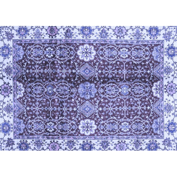 Ahgly Company Machine Washable Indoor Rectangle Abstract Blue Modern Area Rugs, 2' x 5'
