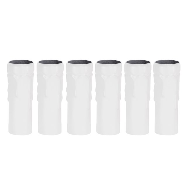 Unique Bargains Candle Shape Covers Sleeves Iron Candelabra Base White 6 Count