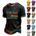 thumbnail image 2 of Men's We The People Means Everyone American Flag Rainbow PrideShirt Short Sleeve Casual Graphic Tees, 2 of 5
