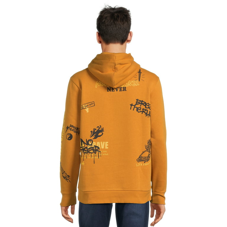 No Boundaries Men's and Big Men's Graphic Hoodie Sweatshirt, Sizes