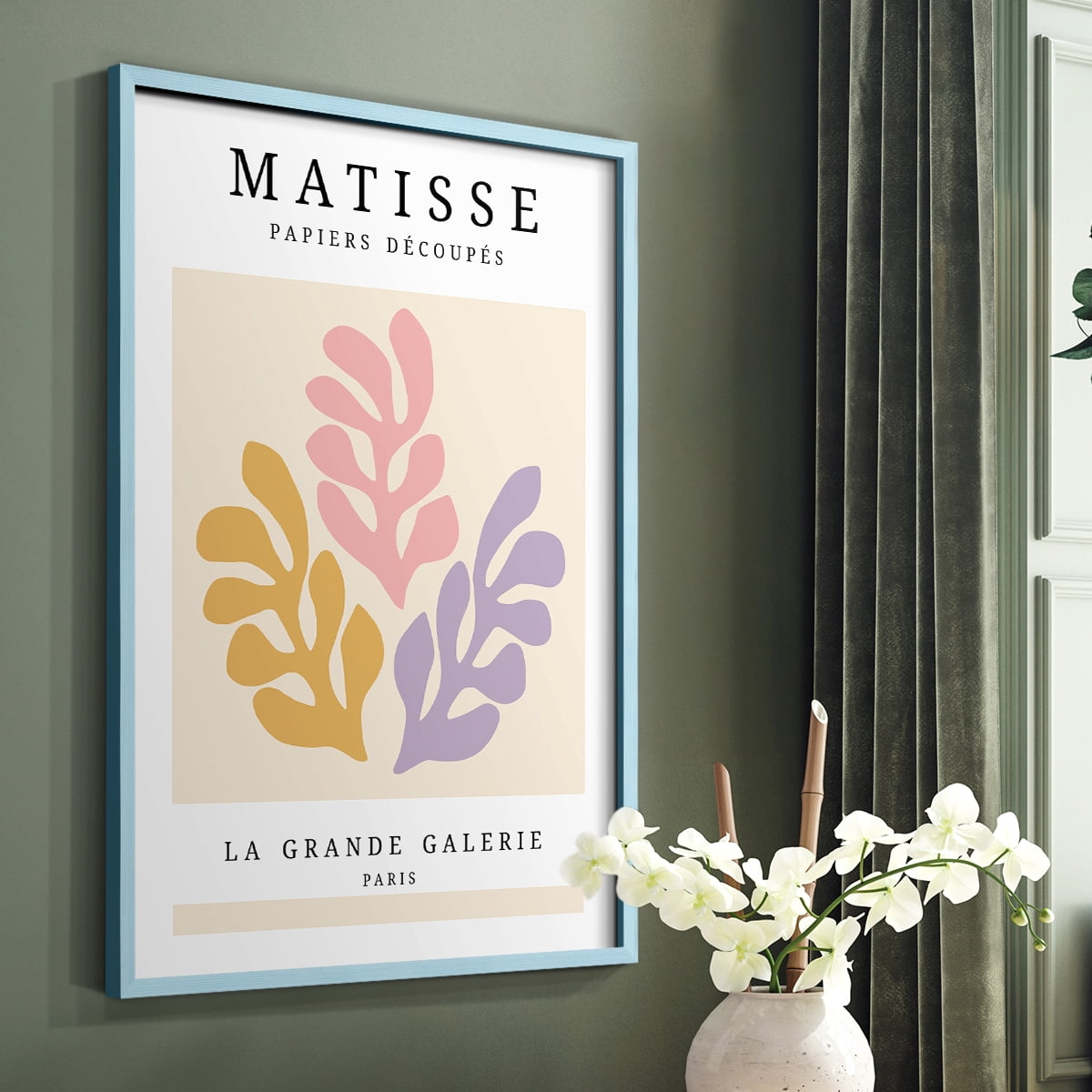 Matisse CCCLXXV in Blue Solid Wood 16 x 20 Framed Print