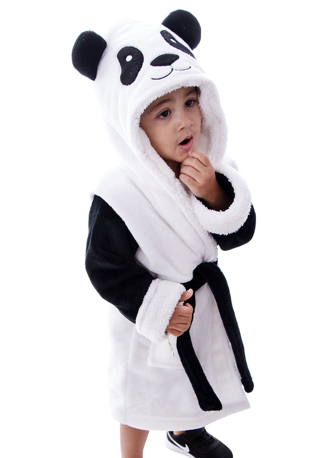 With baby design bathrobe with duck hood baby mouse Panda Face detail 6-12 12-18 18-24
