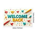 thumbnail image 3 of Welcome Back Banner for Office School Decorations with Balloons Colorful Pencils Party Supplies and Festive Backdrop for Event Celebration Classroom Decor, 3 of 4