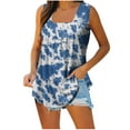 thumbnail image 1 of RKSTN Débardeurs pour Femmes Col Carré Sans Manches T-shirt Mode Confortable Imprimé Floral Blouse Plissée Décontractée Ample, 1 of 4