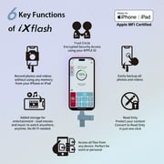 PioData iXflash 128GB Backup Flash Drive – USB Type-A & Type-C for iPhone, iPad, and Computer – Blue, iPhone Storage Photo Stick