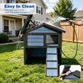 thumbnail image 4 of Cool Outdoor Cat House for Summer, Double-Layer Insulated Cat Shelter with Escape Window & Extended Ramp, Blue, 4 of 10