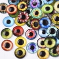 thumbnail image 2 of 1Bag Flat Back Glass Cabochons Dome/Half Round with Dragon Eye Pattern Mixed Color, 2 of 3