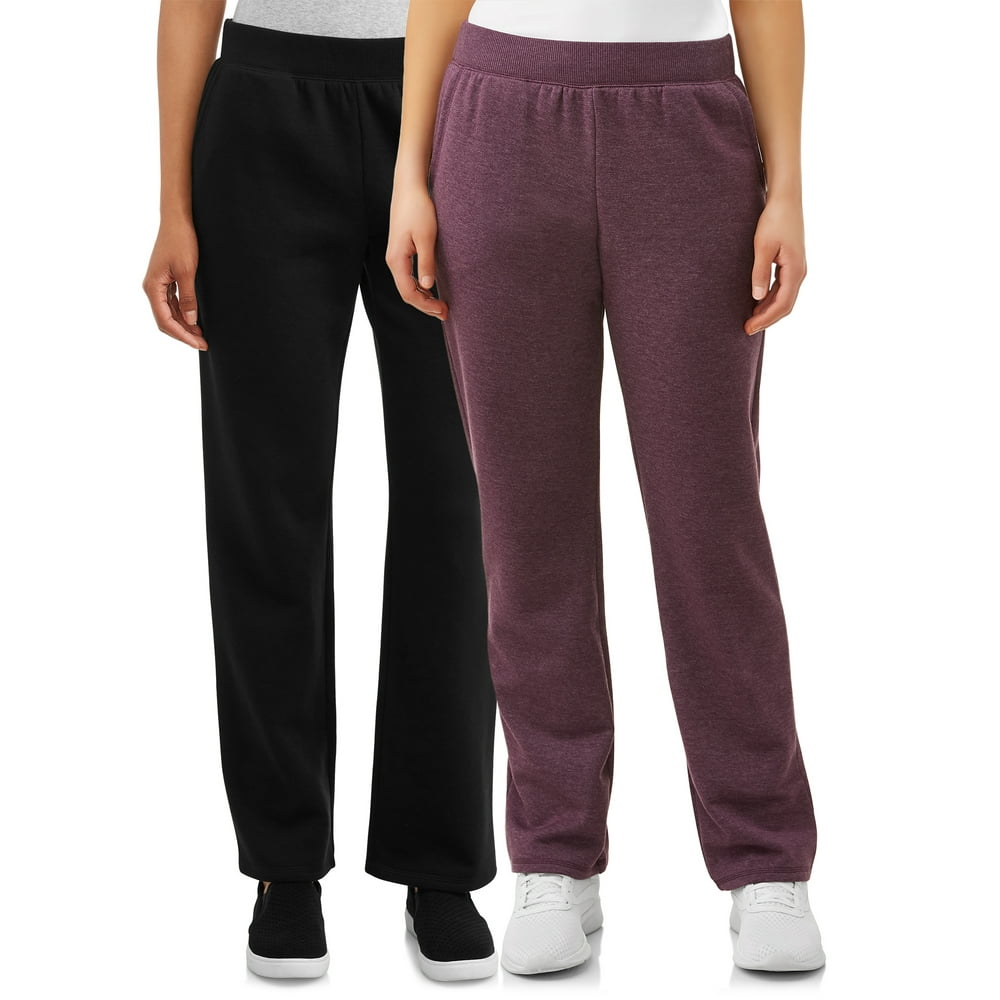 Time and Tru - Time and Tru Women's 2-Pack Fleece Open Bottom Pant - Walmart.com - Walmart.com