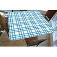 thumbnail image 2 of Checkered Square Fitted Polyester Tablecloth, Navy Blue White Plaid Elastic Edge Home Decor Tablecloths, Waterproof Oil & Dust Proof Table Clothes for Indoor Outdoor Party Use, Fits 36"x36" Table, 2 of 4