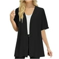 thumbnail image 2 of Wiyuqeen Cardigan Sweaters for Women Short Sleeve Rolled Up Lightweight Cardigans Open Front Solid Draped Cardigans Beach Cover Up, 2 of 8