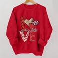thumbnail image 2 of Valentines Sweatshirt Women Cute Candy Couple Love Heart Print Crewneck Long Sleeve Shirts Lightweight Valentine Gift Funny Loose Outfit Blouses, 2 of 3