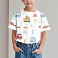 thumbnail image 2 of COM1950s Robe à Manches Courtes, Chemise Tendance pour Enfant T-Shirt Imprimé Col Rond Confortable Ample T-Shirt Blouse à Manches Courtes Hauts Décontractés, 2 of 9