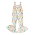 thumbnail image 3 of Okbabeha Toddler Bow/Strawberry Flare Leg Jumpsuit Baby Girl Romper Suspender Overall Playsuit, 3 of 7