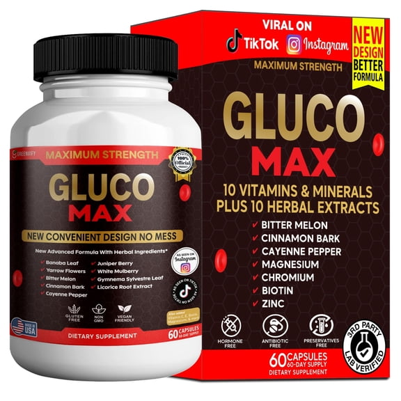 GreenVify Gluco Max – Daily Blood Sugar & Metabolic Wellness Support Supplement