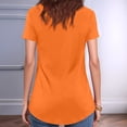 thumbnail image 3 of Lixiuxyad Women's Casual Solid Color V Neck Regular T Shirt Top For Everyday Wear Trendy Casual,Orange XXL, 3 of 6
