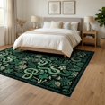 thumbnail image 3 of ODIKA Border Botanical Scroll Boho Vintage Abstract Snake Vine Forest Playful Foldable Easy Care for Queen Size Bedroom, Under Bed, Master Suite, 3 of 7