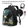 thumbnail image 7 of Hirioo Forest River Bald Eagle for Travel Laptop Backpack with USB Charging Port for Men and Women, 7 of 7