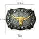 thumbnail image 2 of Hebilla de cinturón dorada con forma de cabeza de toro estilo vaquero occidental para hombre, 2 of 3
