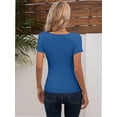 thumbnail image 2 of Womens Cutout Tops Fashion Sexy Short Sleeve Lightweight Slim Fitted Tops Tshirts, 2 of 6