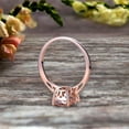 thumbnail image 3 of 10K Rose Gold 7mm Cushion Cut 1.30 Carat Pink Morganite Engagement Ring Solitaire Promise Ring Anniversary Gift Personalized for Brides, 3 of 5