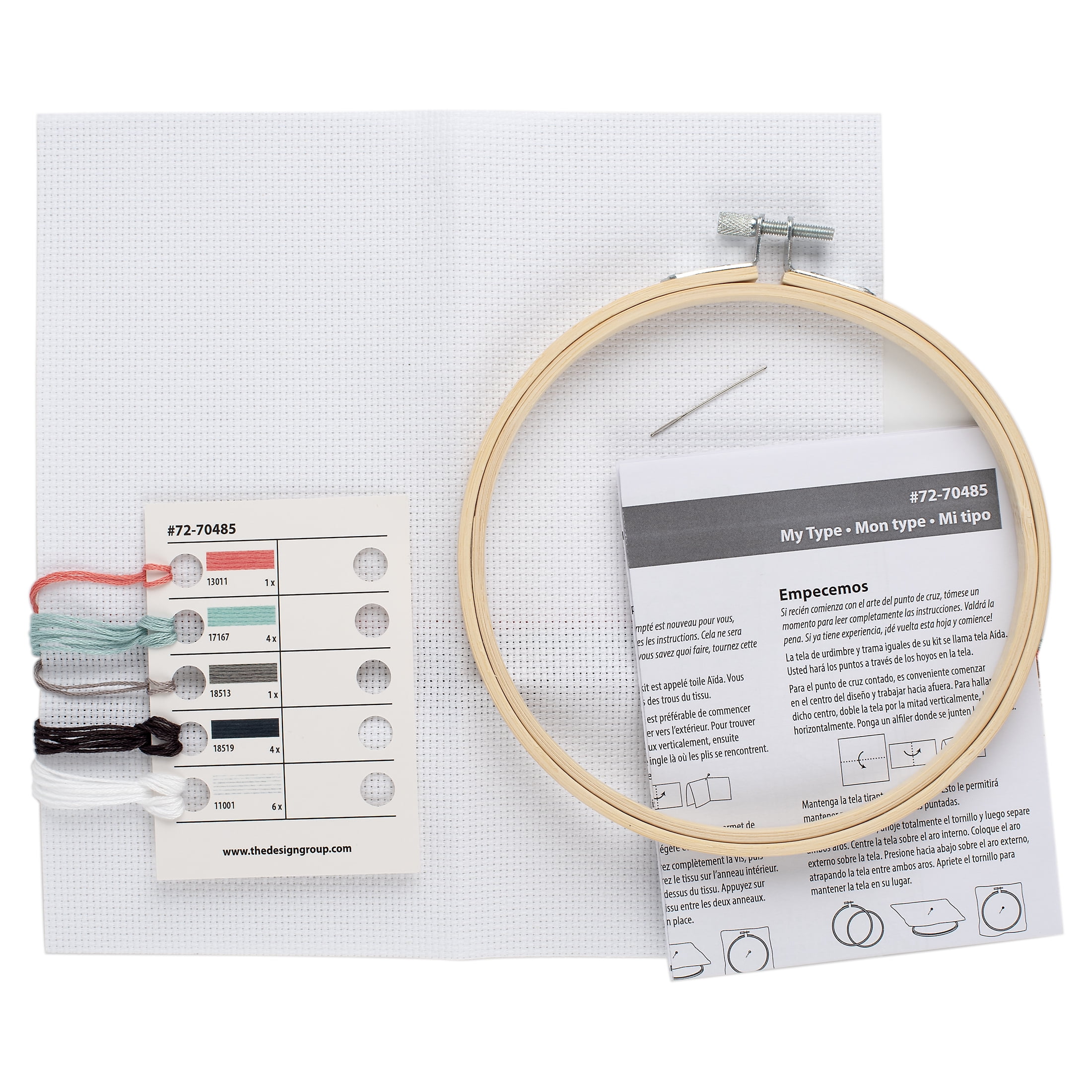 Dimensions My Type Counted Cross Stitch Kit, 14 Count Aida, 6" Diameter